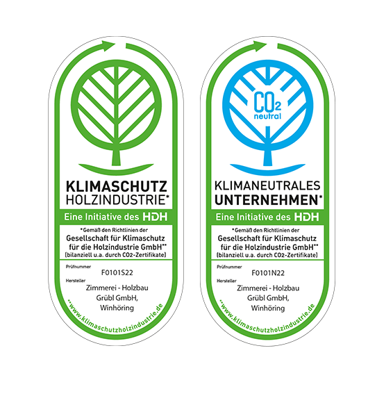 Label Zimmerei Holzbau Grübl